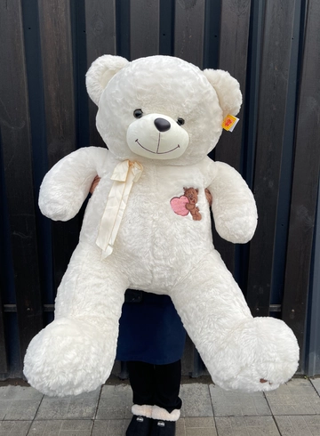 Медведь с розовым сердцем нашивка  80 см от интернет-магазина цветов в 