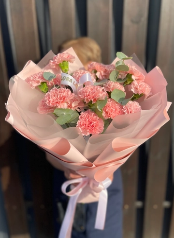 Монобукет из розовых диантусов от интернет-магазина цветов в 