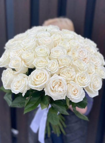 51 пионовидная роза Плайя Бланка от интернет-магазина цветов в 