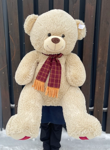 Медведь с шарфом в клеточку 90 см от интернет-магазина цветов в 