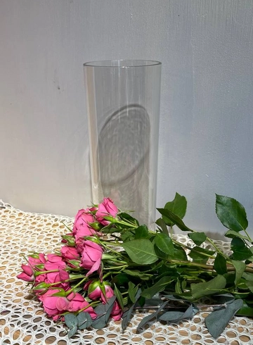 Ваза акриловая прозрачная H30 D10 см от интернет-магазина цветов в 