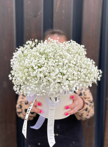 Композиция в шляпной коробке «Воздушная фантазия mini» от интернет-магазина цветов в 