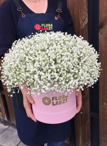 Композиция в шляпной коробке «Воздушная фантазия» от интернет-магазина цветов в 