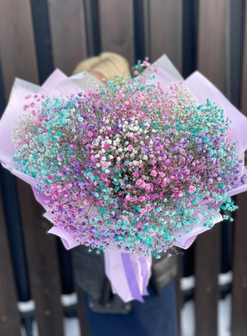 Монобукет «Безе из разноцветной гипсофилы» от интернет-магазина цветов в 